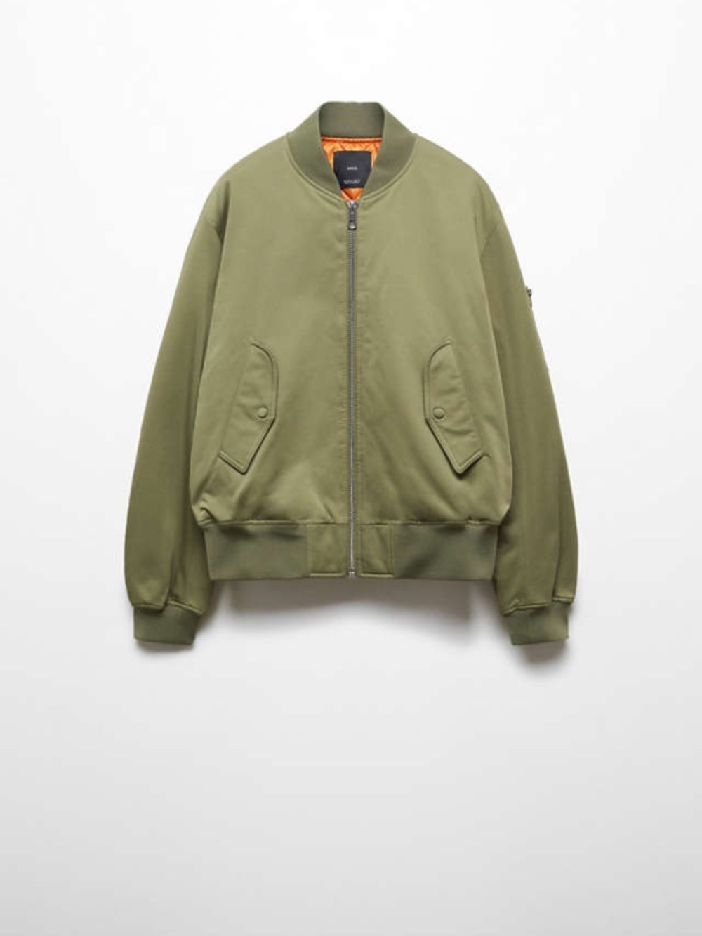 mango | oversized jacket bomber | crew neck | olive | us xxl - Picture 9 of 12